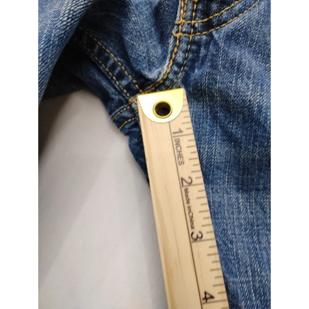 Levi 505 Straight Leg Regular Faded Blue Denim Jeans 38x30 Y2k Faded